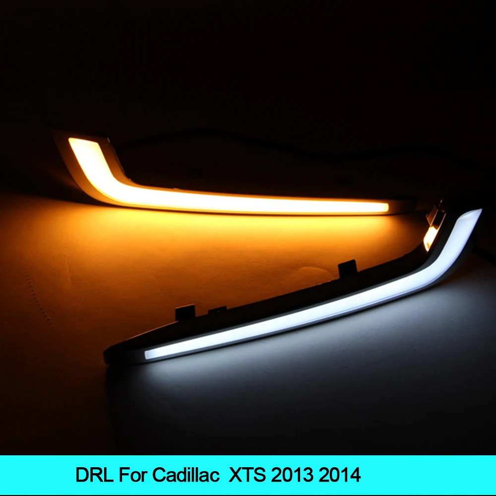 Car LED DRL Waterproof ABS Super bright 12V LED Daytime Running Light for Cadillac XTS 2013 2014