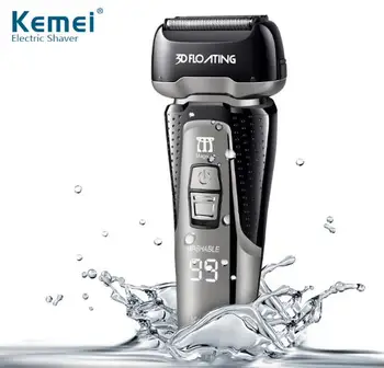

New 3D Floating Men Electric Shaver Quick Charge 3 Blades Washable Electric Razor LED Display Lamp Beard Shaver