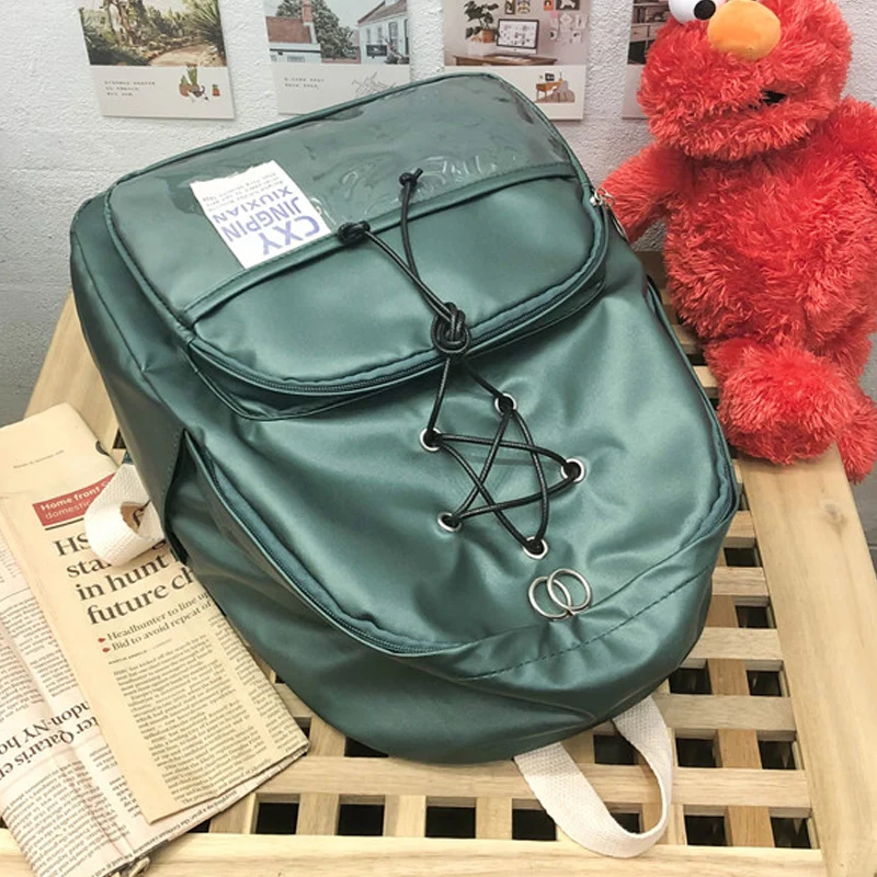 Alta Qualidade Shinning Nylon Impermeável Escola Mochila Feminina Mochila Viajante