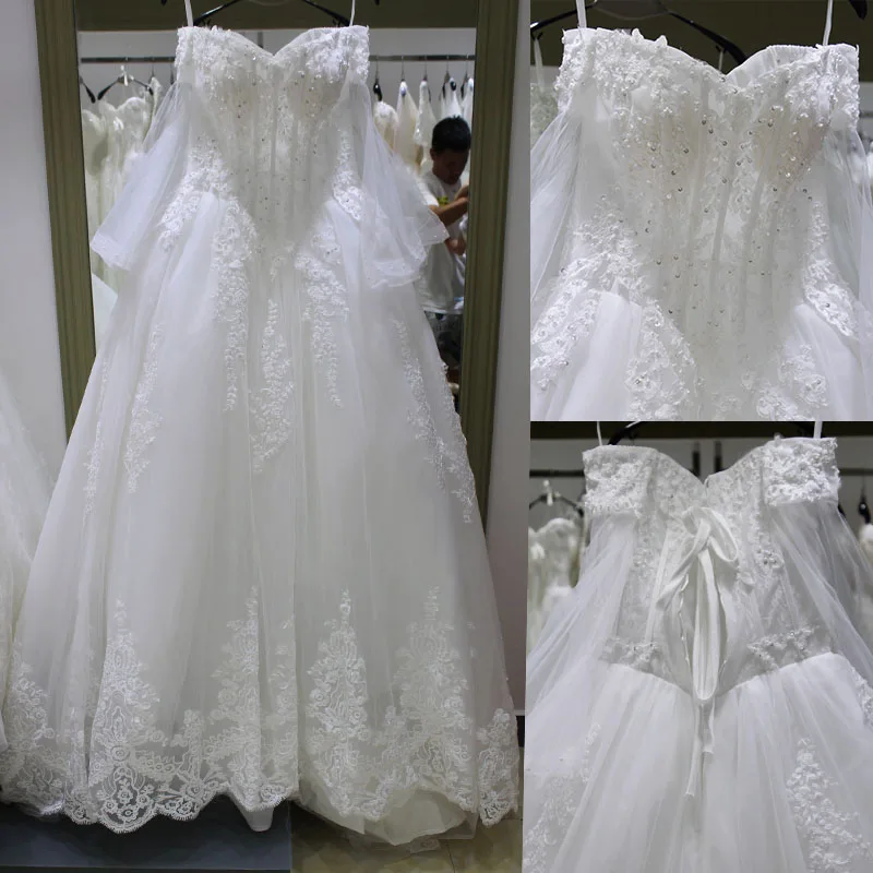 

23 Designs New Sexy Line Of 2018 Romantic Lace Wedding Lace Up Large Code Floor-Leng Noiva Sheer Backless Wedding