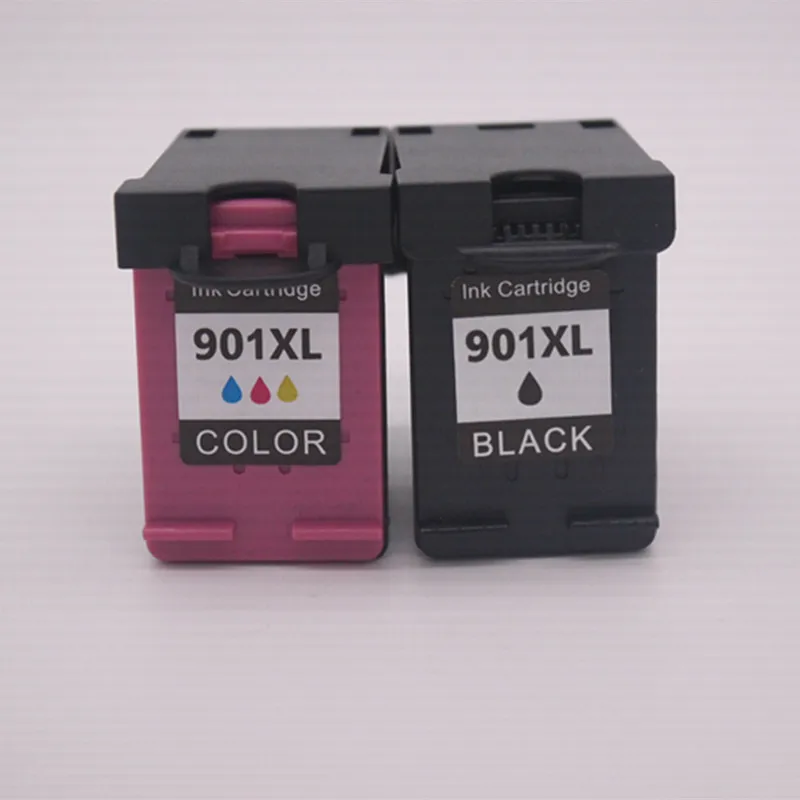 Free shipping Color and Black Two pcs remanufactured for hp 901 CC656AE CC654AE high quality ink