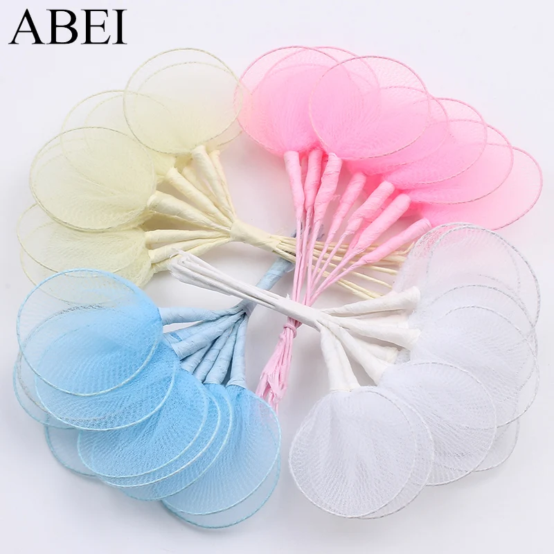 50pcs/lot Artificial Stockings Silk Flower Wedding Party Baby Favor Decors DIY Handmamde Material Fake Flowers for Baby Shower