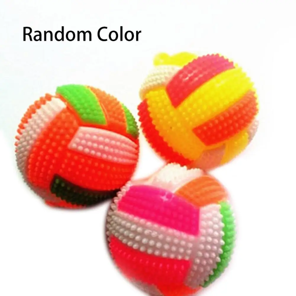 

6.5cm Diameter Bouncy Ball Coloful Flash Voiced Elastic Volleyball Rubber Balls For Children Random Color