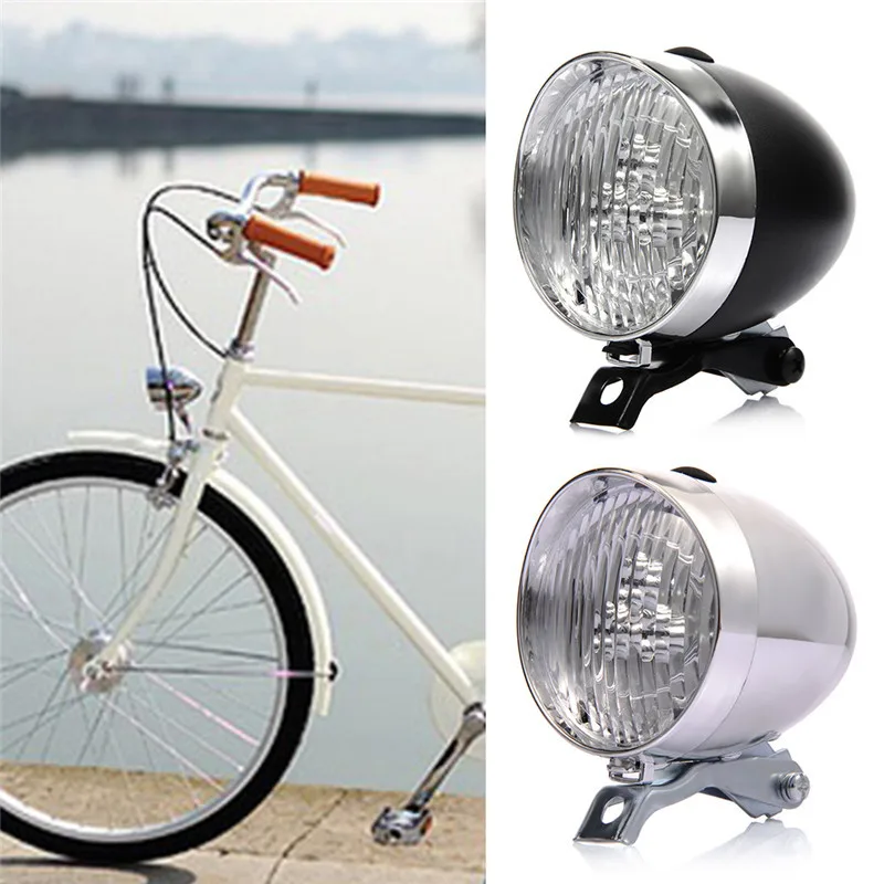 3 LED Bicycle Headlight Flashlight Lamp Bike Front Light Retro