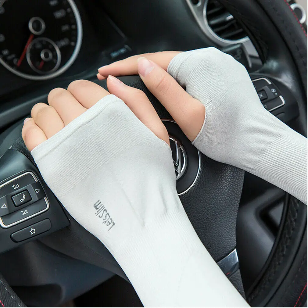 

1Pair UV Sun Protection Cooling Arm Sleeve Cover Quick Dry Driving Basketball Sport Arm Cycling Soft Cooling Sleeves Gloves