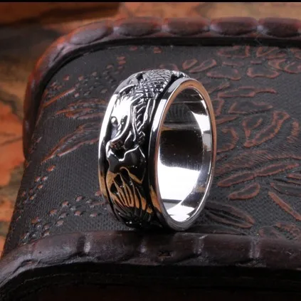 

Handmade 925 Silver Tibetan Dragon Turning Ring Lucky Ring Pure Silver Power Dragon Ring Good Lucky Dragon Spinning Ring