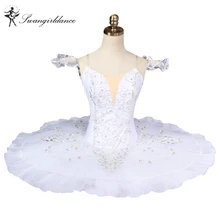 Adult white swan lake ballet tutu professional ballet costumes women platter tutu pancake girlsBT8931