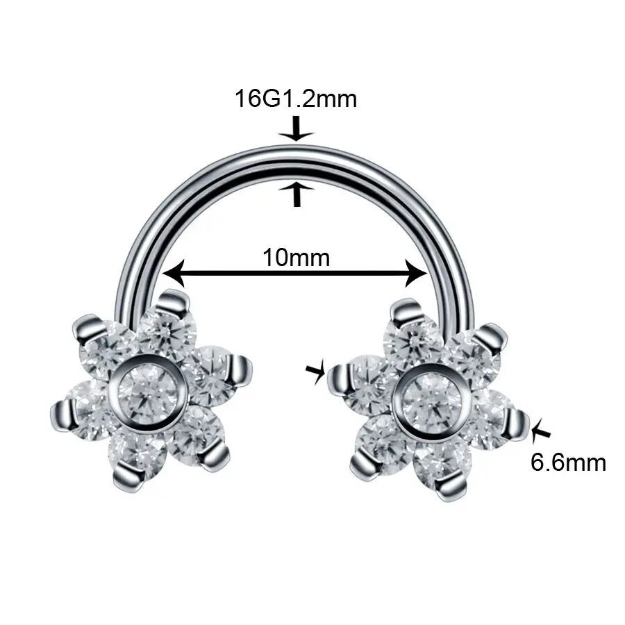 1 шт. титановый кристалл цветок микро Кожный Якорь Ушная перегородка Спираль пирсинг Orelha хряща CBR нос влагалище губы пирсинг ювелирные изделия - Окраска металла: Style7