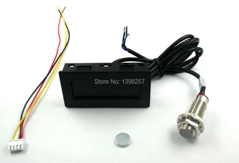 4 Digital Blue LED Tachometer RPM Speed Meter+Hall Proximity Switch ...