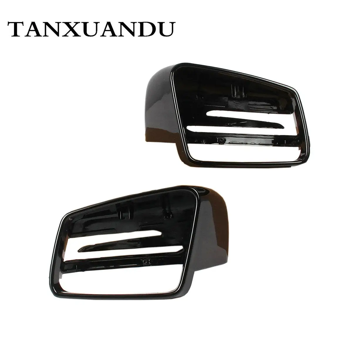 Black Door Mirror Cover Cap Housing Wing Rear View Mirror Trim Casing