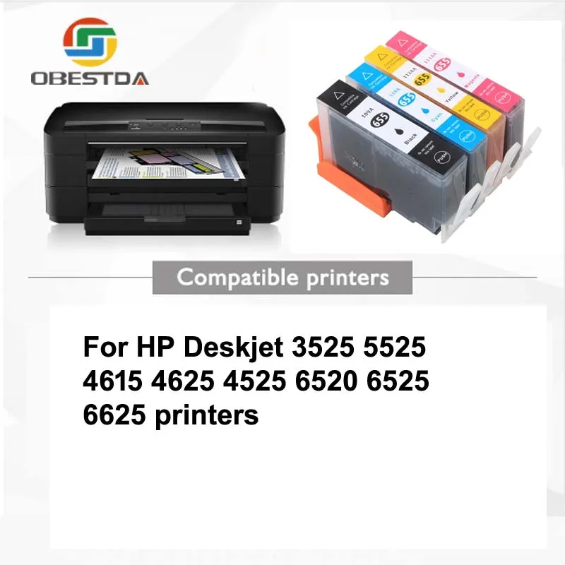 5 шт. совместимый чернильный картридж для hp 655 для hp 655 сменный для hp deskjet 3525 5525 4615 4625 4525 6520 6525 принтер