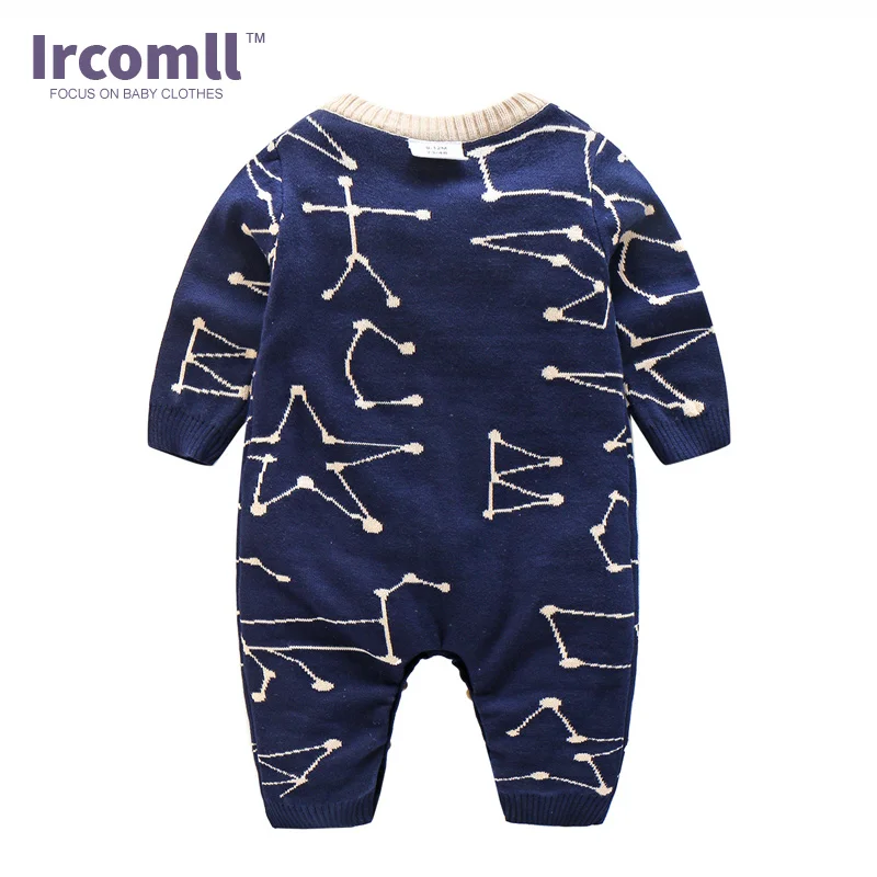 Высококачественный Осенний комбинезон для новорожденных Ircomll Хлопковый вязаный