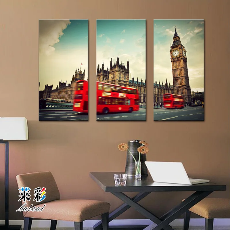 [No Framed]3 Panel Sports Car Picture POP Wall Art Canvas Printing new york Street Modular Decoration For Living Room Home Decor | Дом и сад