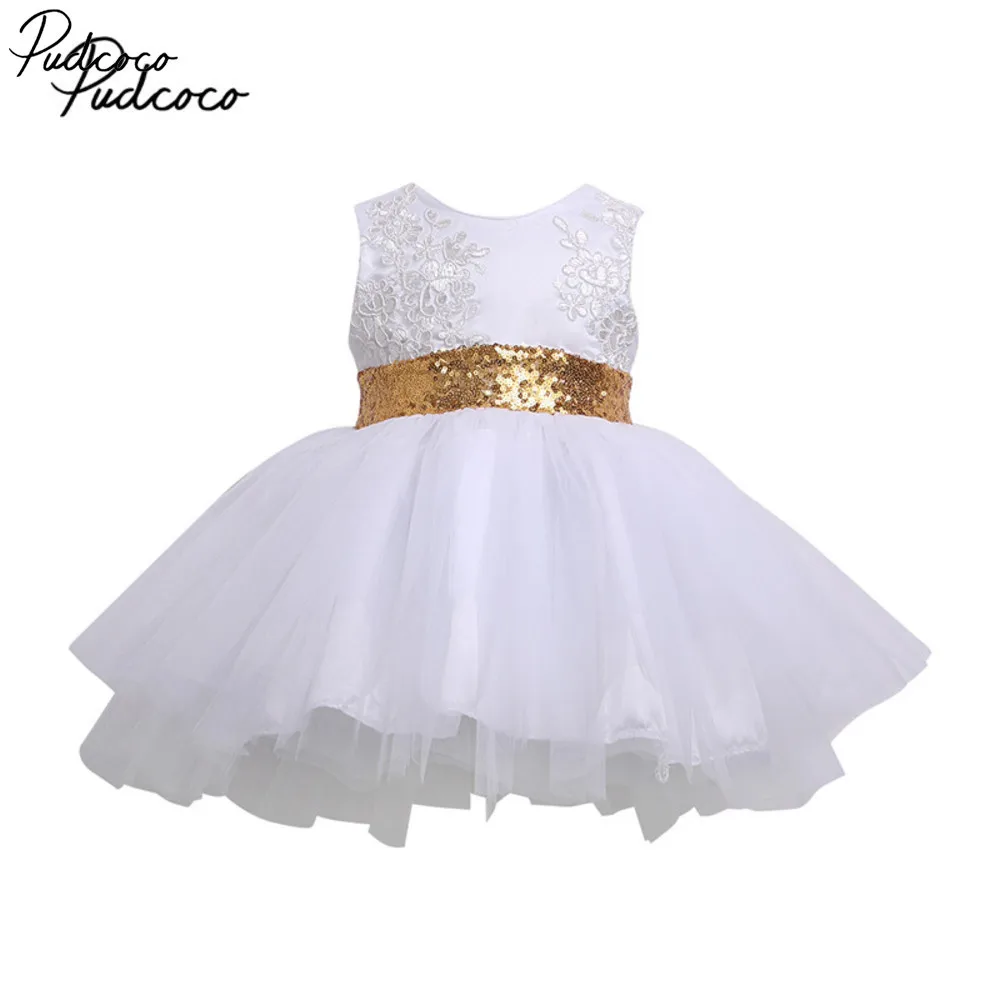 

0-10y Pudcoco Princess Flower Girl Dress 2018 Tutu Wedding Birthday Party Dresses Girls Children's Costume Teenager Prom Designs