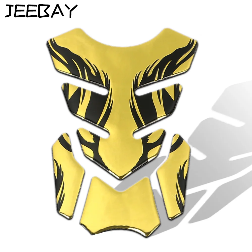 JEEBAY motorcycle protect fuel tank pad 3D gold universal carbon fiber sticker decals on motocicleta moto racing car accessories