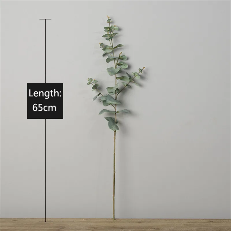 Цветы искуственные 1 шт. 65 см искусственные листья DIY листьев эвкалипта Европейский поддельные растения для дома Сваде