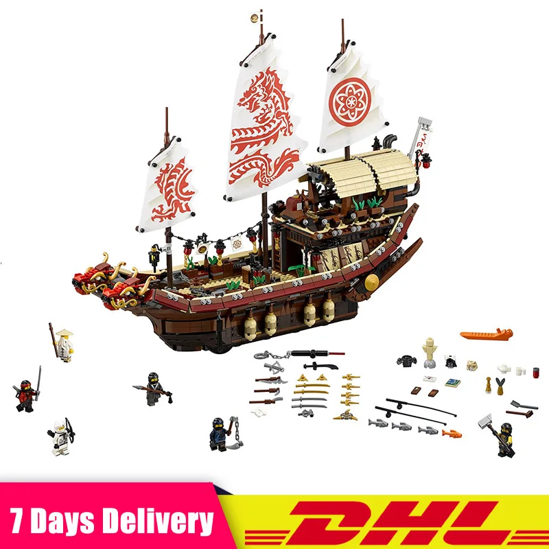 

LEPIN 06057 2455pcs Ninja Final Fight Of Destiny's Bounty Ship Building Blocks Bricks Set DIY Toys Compatible LegoINGlys 70618