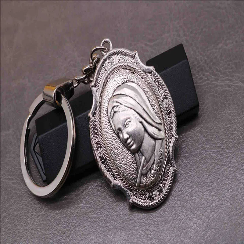 

Catholic Maria Keychain, San Cristoforo Maria Avatar Key Ring Charm Jesus Key Chain Orb Keychain Jewelry Gift