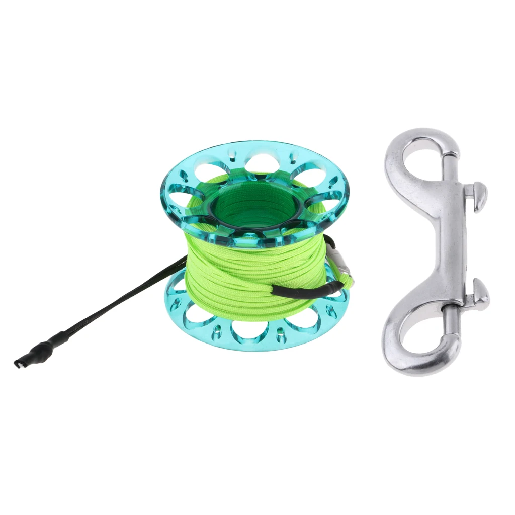 Finger Spool Reel Diving Gear Double Ended Snap Bolts Dive Wreck Scuba Diving Accessories 49ft
