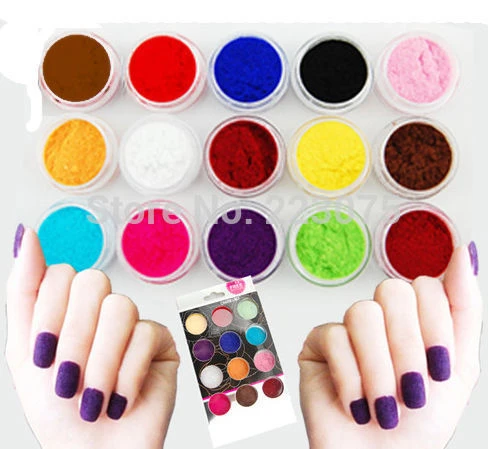 ホットホットプロネイルアートプードルデflocageベロア注ぐネイルアート 12 Couleursマニキュアdiy Nail Art Poudre Poudre Nail Artnail Poudre Aliexpress