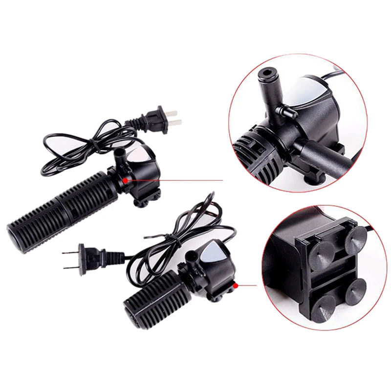 

S Plug (220V) 3W/5W Mini 3 in 1 Multi-function Aquarium Purifier Water Quality Tank Filter U