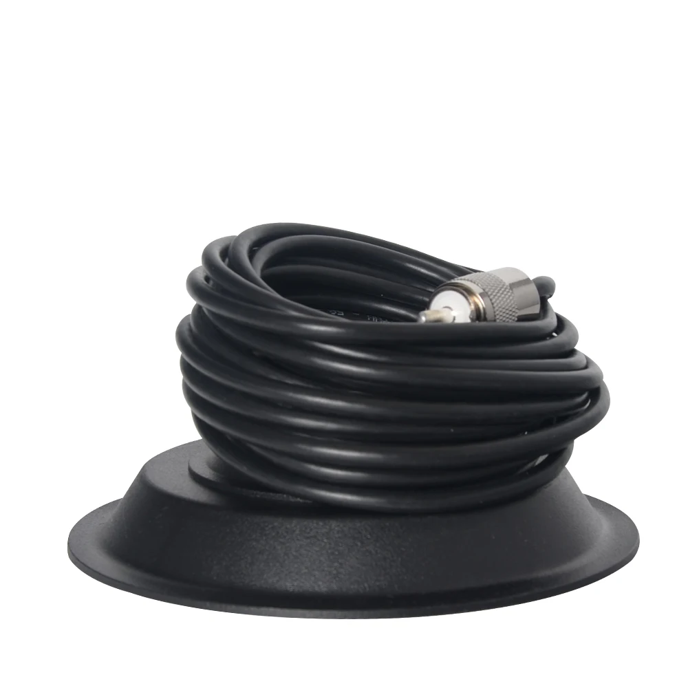 

UHF PL259 Port Connectors 5M Feeder Cable +13cm Magnet Mount Bracket for Car Radio Amateur Ham CB Two Way Radio Antenna Base