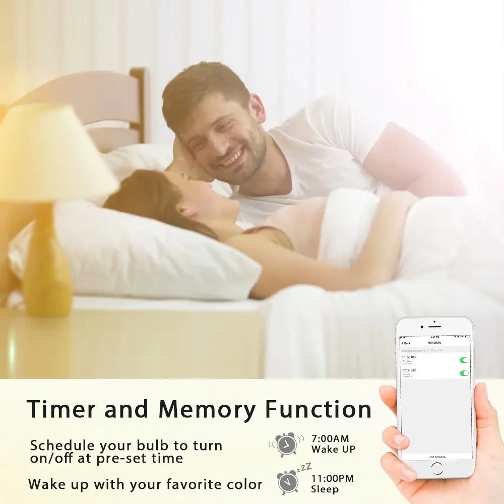 Wifi Smart Light светодиодные лампы 7 Вт 60 E27 600 лм эквивалент затемнения теплый белый