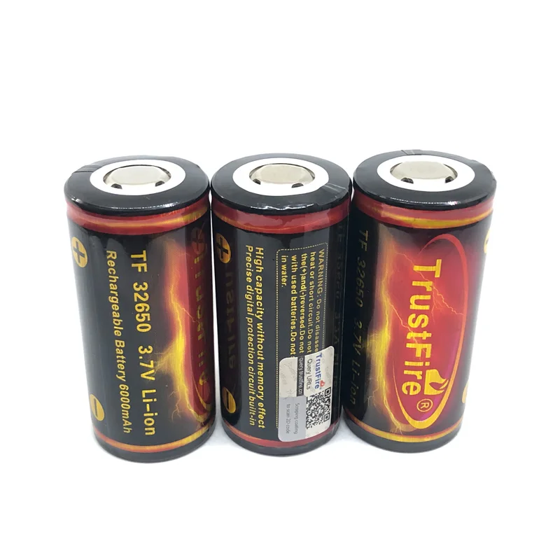 

Large Capacity High Quality Trustfire Battery 32650 3.7V 6000mAh Rechargeable Lithium Batteries with PCB Protected Board