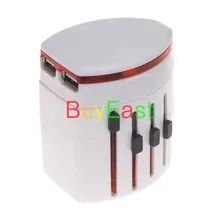 Универсальный глобальный 2 порты и разъёмы usb-штекер адаптер изменить Великобритании/EU/US/AU/Китай Plug работает в более чем 150 стран белый или черный цвет