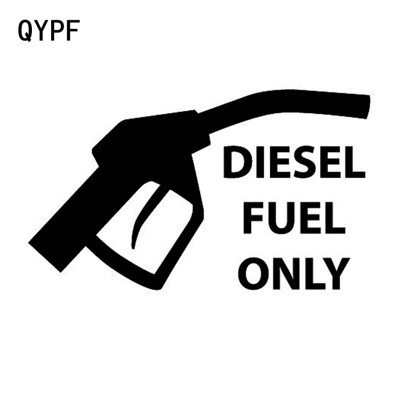 Qypf 14cm*8.1cm Interesting Diesel Fuel Only Car Sticker Warning Black