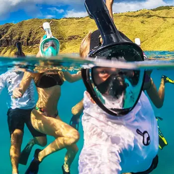 

men Women Diving Mask Underwater Scuba Anti Fog Full Face Diving Mask Waterproof Full-dry Snorkeling Tool Safety Swimming Masks
