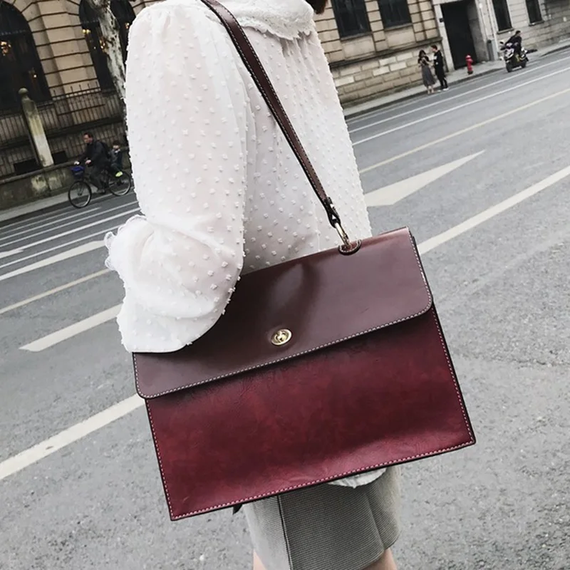

RanHuang Fashion Women Leather Handbags Vintage Shoulder Bags Ladies Brief Messenger Bags Crossbody Bags bolsa feminina