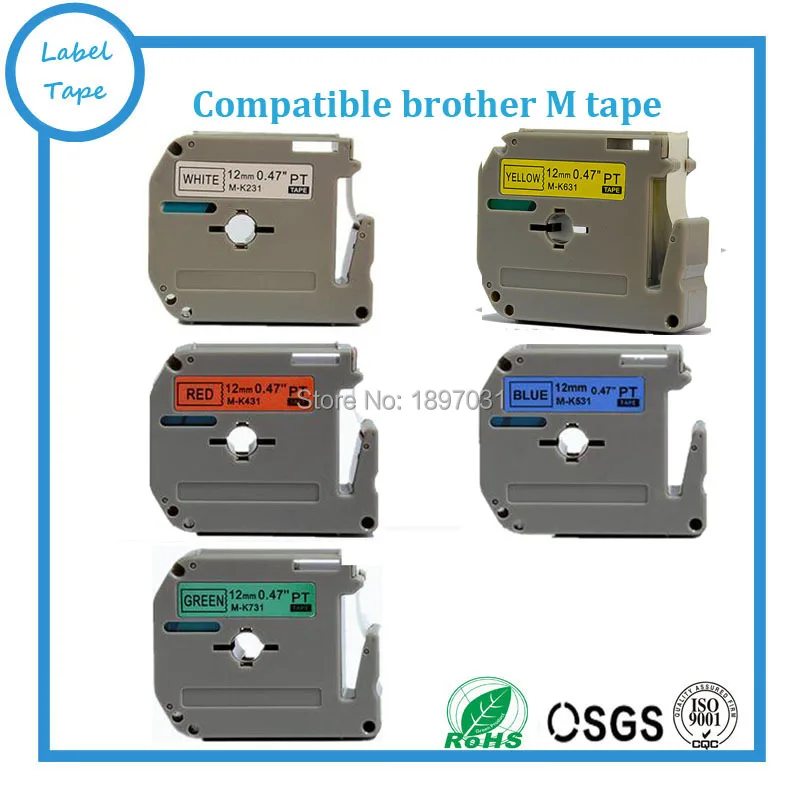 

10pk/lot Mixed colors Mk231 Mk631 MK431 MK 531 MK-731 M tape for Brother P-touch printers