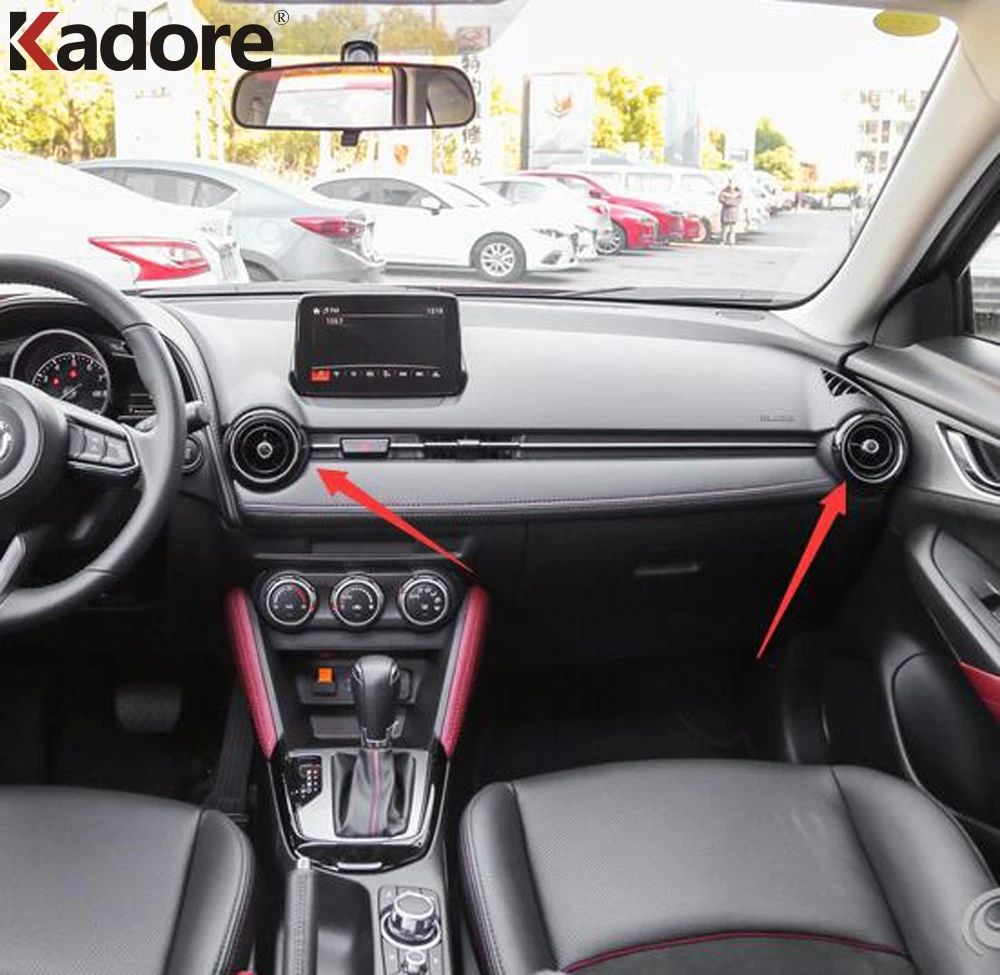 

For Mazda CX-3 CX3 2015 2016 2017 2018 Carbon Fiber Air Conditonnal Vent Cover Trim AC Outlet Panel Frame Interior Accessories