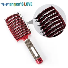 Волос, массаж головы гребень для волос Кисточки щетины и нейлона вьющиеся Облегчает Расчесывание Волос Кисточки для парикмахерской Инструменты для укладки волос
