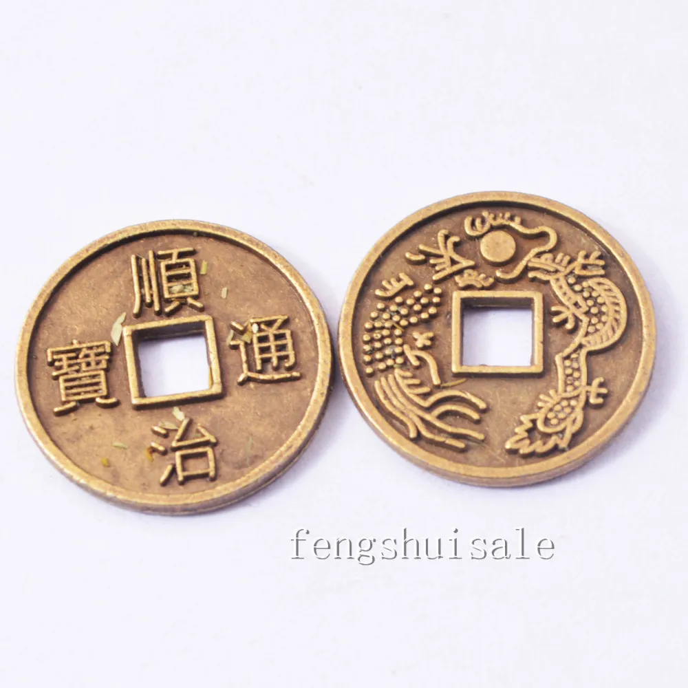 20 шт китайские монеты Фортуны фэн шуй Дракон я Чинг монета Y1049