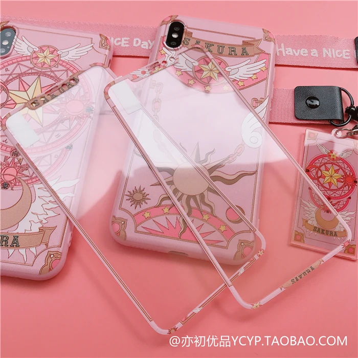 Для iphone 11 pro Max Cardcaptor Sakura Чехол+ пленка для экрана из закаленного стекла для iphone X XS XR XS Max 7 8plus 6S plus чехол+ ремни