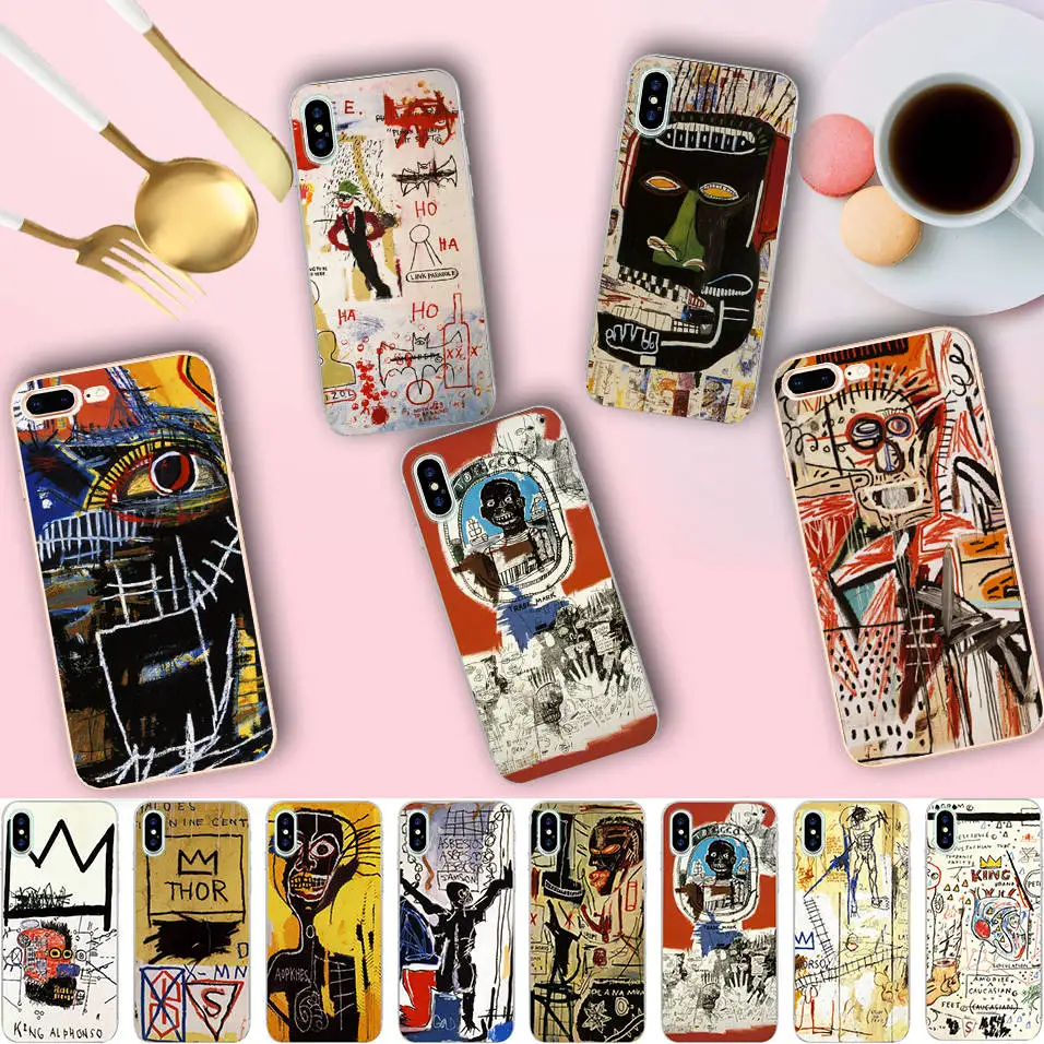 Minason, художественный чехол с граффити Jean Michel Basquiat для iPhone X, 5 S, 5S, XR, XS Max, 6, 6 S, 7, 8 Plus, мягкий силиконовый чехол для телефона, Fundas