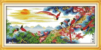 

Vigorous Printed on Canvas DMC Counted Chinese Cross Stitch Kits printed Cross-stitch set Embroidery Needlework