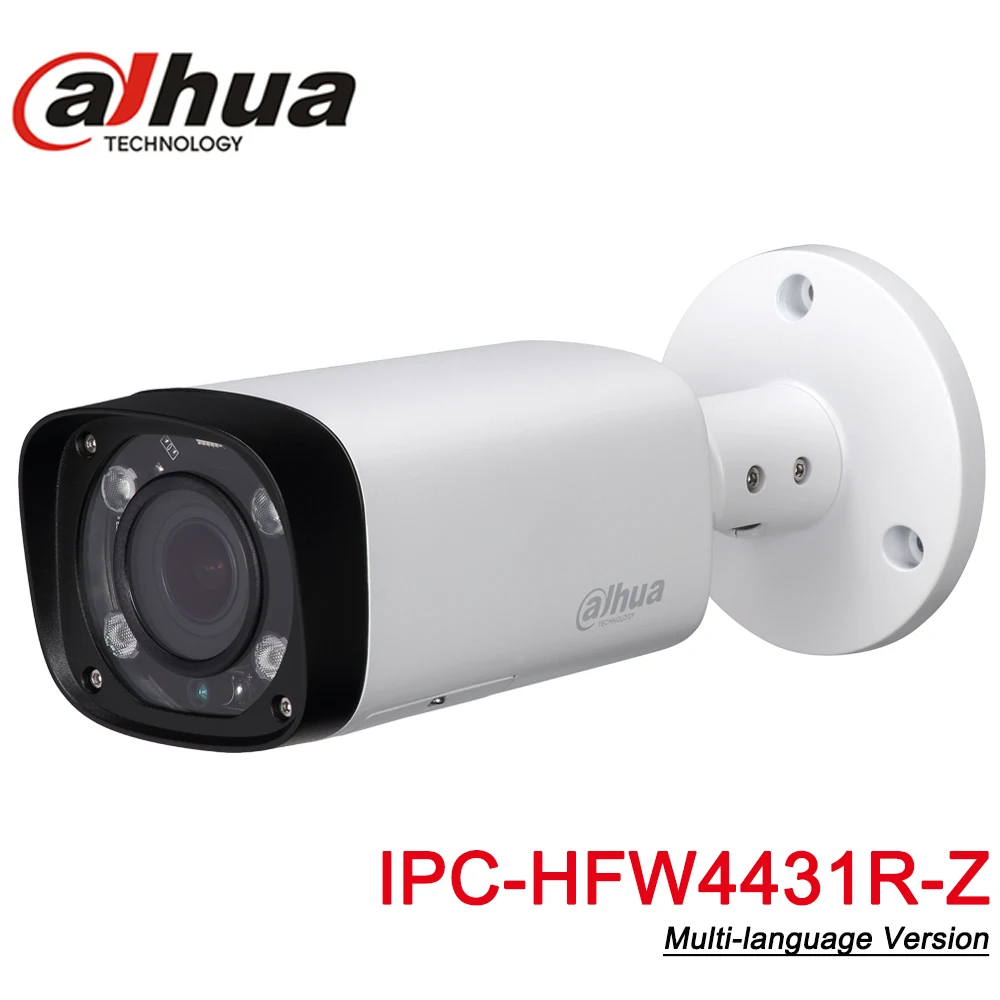 

Dahua IPC-HFW4431R-Z 4MP Night Camera 80m IR 2.7~12mm VF lens Motorize Zoom Auto Focus Bullet IP Camera CCTV Security POE camera