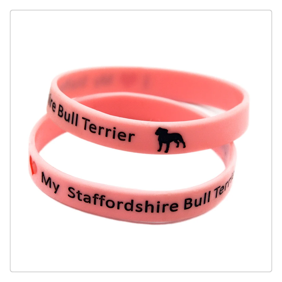 

1PC Decoration I Love My Staffordshire Bull Terrier Silicone Wristband