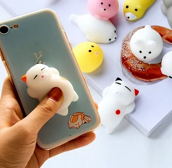 

Creative Squishy Cute Cat bear squeeze animals slow rising Figurine Mochi Stretchy Decompress toy phone case DIY Kids Fun