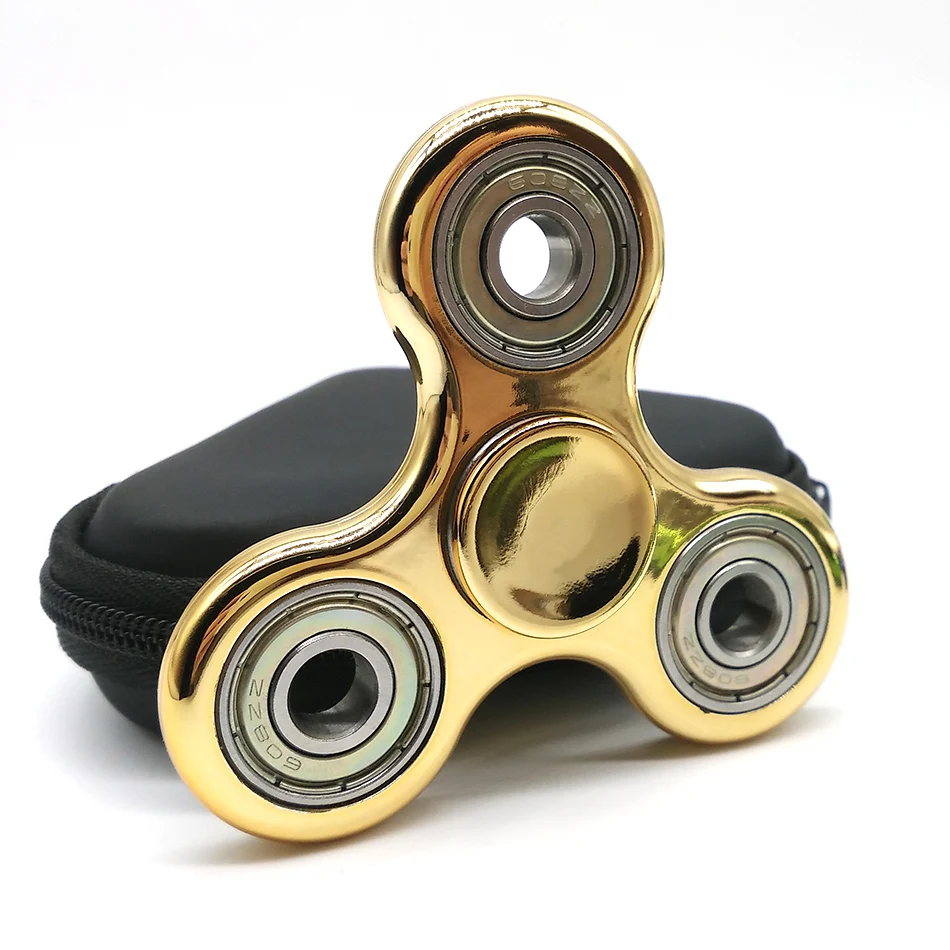 

Tri-spinner Antistress Fidget Gold Plating Hand  Finger Spinner Function Spinning Toy Stress Wheel Any-steering Stres Spiner Toy