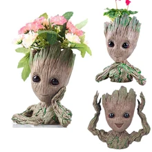 Cute Home Decoration Flowerpot Action Figures Groot Model Vase Toy Pen Pot PVC Hero Creative Guardians Galaxy Crafts Figurine