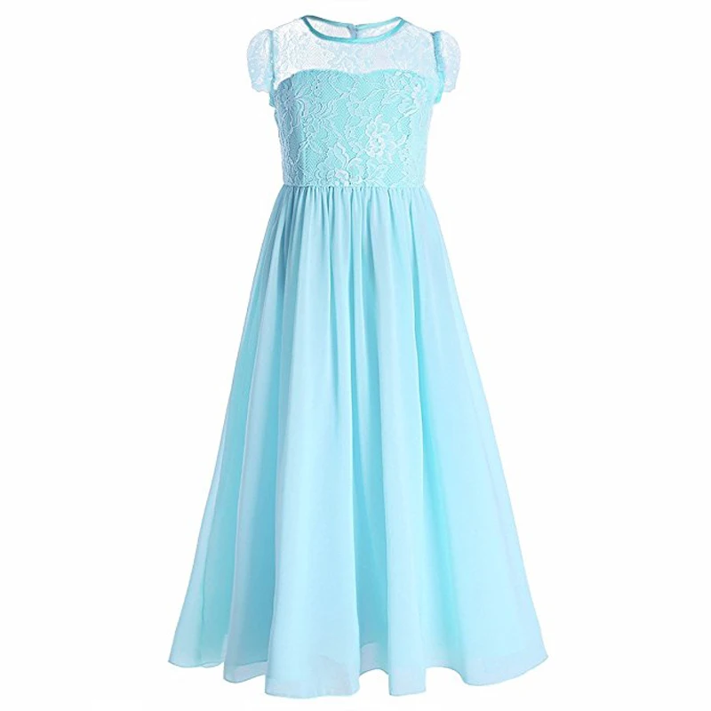 Розничная ; модное вечернее шифоновое длинное платье для выпускного вечера для девочек; свадебное платье с кружевным сердечком; детское свадебное платье; костюмы; кружевное платье; 005