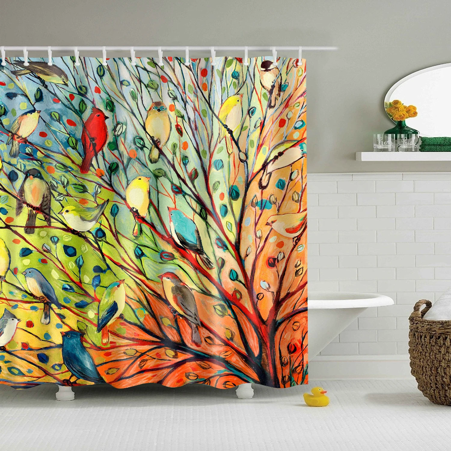 Oil painting print Shower Curtain Long 180x200cm Waterproof polyester blackout 3D print Bath curtain for bathroom curtain