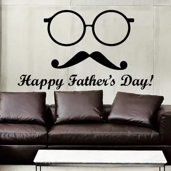 

Wall Decal Quotes Happy Father's Day Mustache Decals Home Decor Sticker