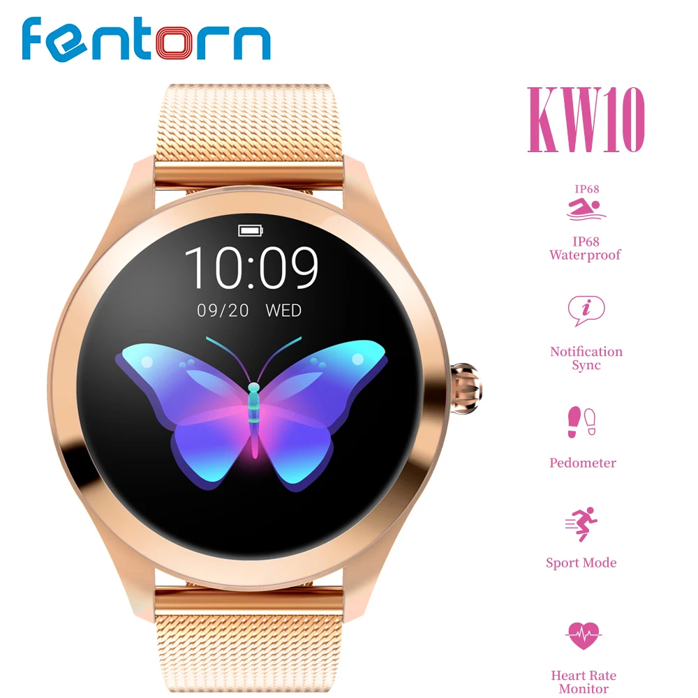 

Fentorn KW10 Fashion Sport Bluetooth Smart Watch Women Ladies Heart Rate Monitor Sleep Monitoring Smartwatch for ios android