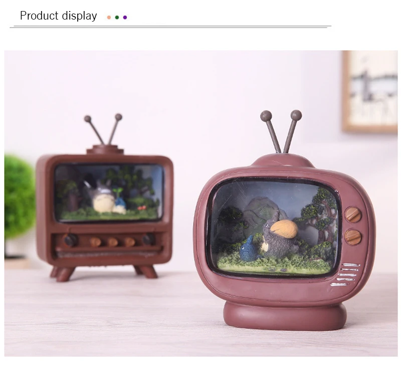 Creative Chinchilla TV Model Landscape Ornaments Night Light Office Living Room Home Decoration Kids Children Christmas Gifts