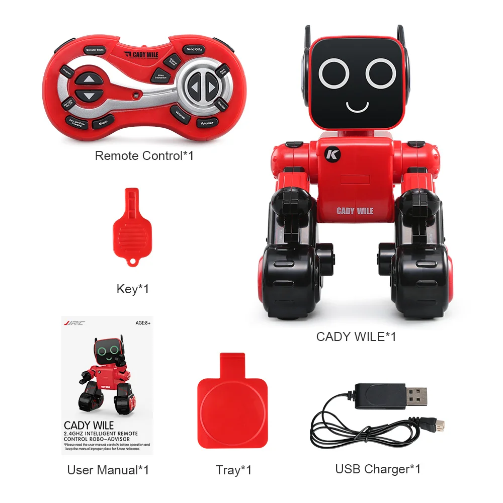 JJR/C JJRC R4 CADY WILE 2,4G интеллигентая(ый) роботизированное дистанционное управление RC робот Advisor монет банка Электрический радиоуправляемые игрушки подарок для детей - Цвет: Красный